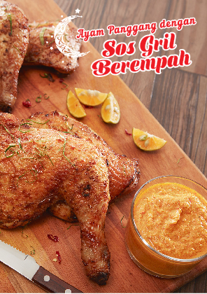 Ayam Panggang dengan Sos Gril Berempah