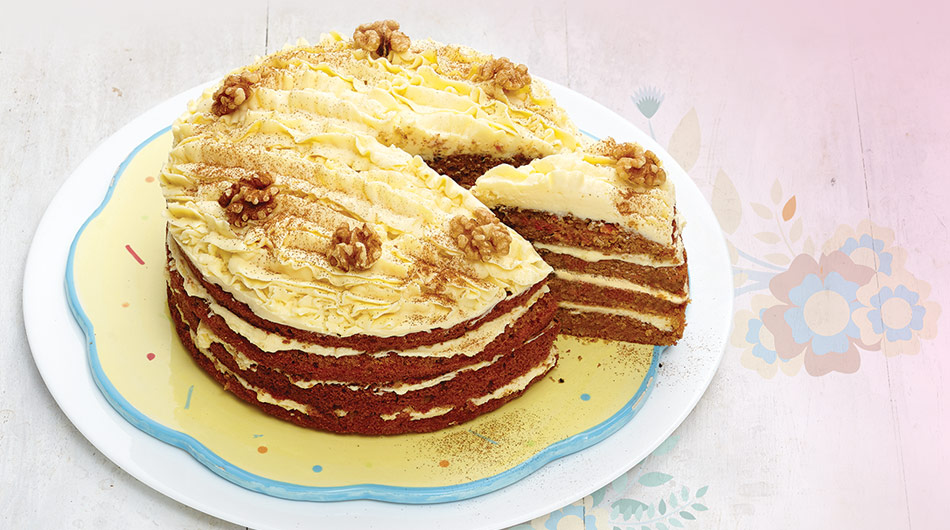 Layered Carrot Cake with Walnuts